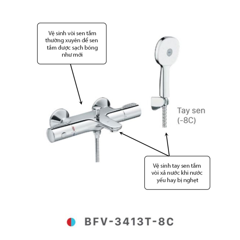 Vòi sen tắm nhiệt độ INAX BFV-3413T-8C